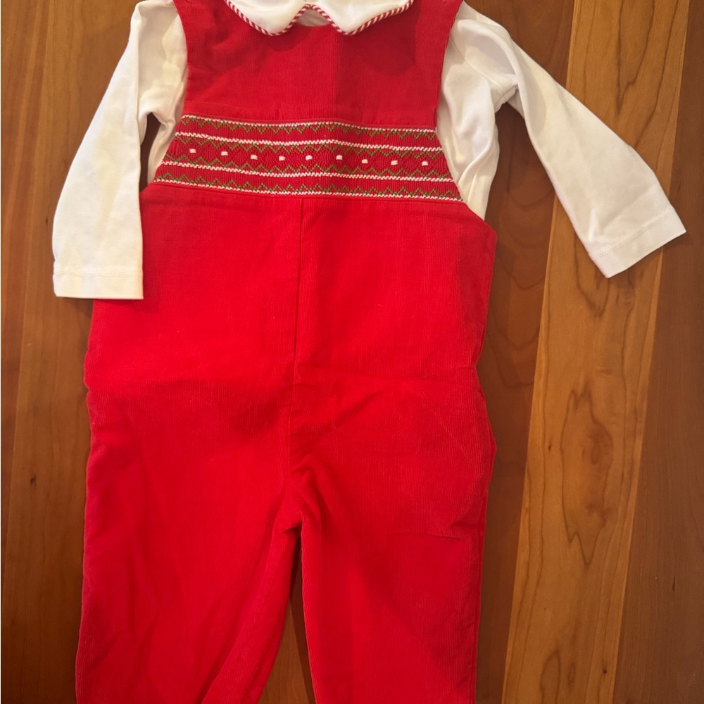 Petit Bebe Longalls Jon Jon Christmas 12m
